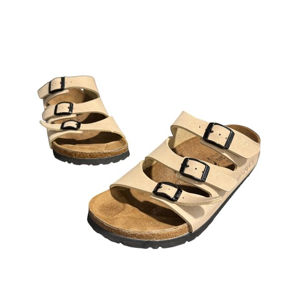 Birkenstock Shoes - Birkenstock Birki's Florida Fresh Brushed Vanilla 3 Strap Sandals Womens Size 38